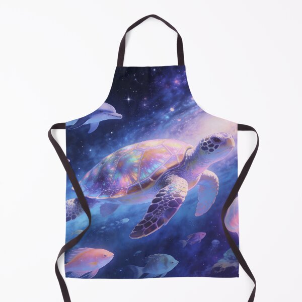 Item preview, Sea Turtle Swimming Through Galaxy with Marine Life, Fantasy Space Ocean Art designed and sold by BlareBlare.
