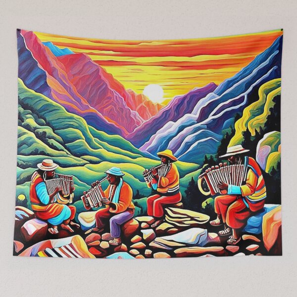 Item preview, Pan Pipers at sunset designed and sold by George Hutton Hunter.