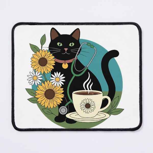 Item preview, Black Cat Stethoscope Coffee Cup Gift designed and sold by pumsquare.