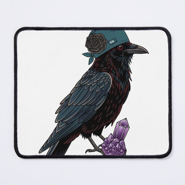 Item preview, Amethyst Crystal Raven Black Rose Scrub Cap Gift designed and sold by IllumeInk.