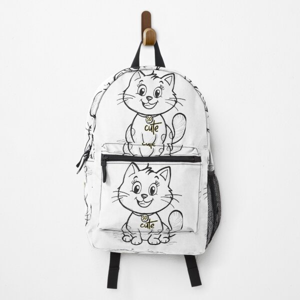 Item preview, So Cute Adorable Chalkboard Kitten Sketch White Line Art Cat Design designed and sold by DesignArtist.ia.