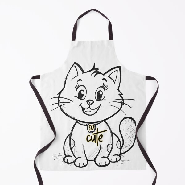 Item preview, So Cute Adorable Chalkboard Kitten Sketch White Line Art Cat Design designed and sold by DesignArtist.ia.