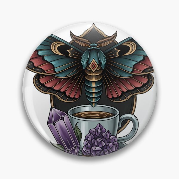 Item preview, Amethyst Crystal Moth Apothecary Coffee Cup Gift designed and sold by IllumeInk.