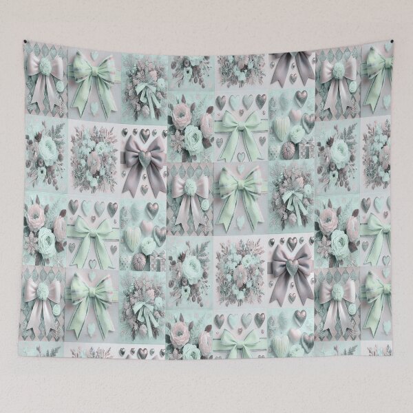 Item preview, Mint Pink Collage Pastel Winter Aesthetic Art designed and sold by BriSher.