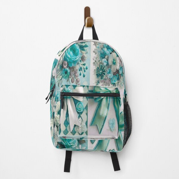 Item preview, Turquoise Blue Collage Winter Floral Aesthetic Art designed and sold by BriSher.