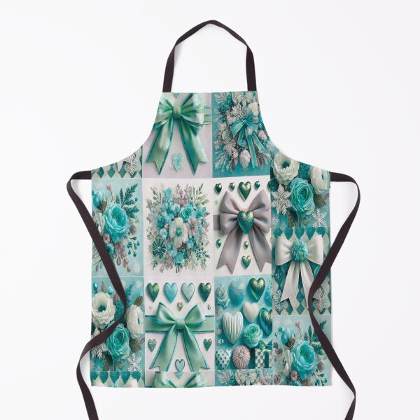 Item preview, Turquoise Blue Collage Winter Floral Aesthetic Art designed and sold by BriSher.