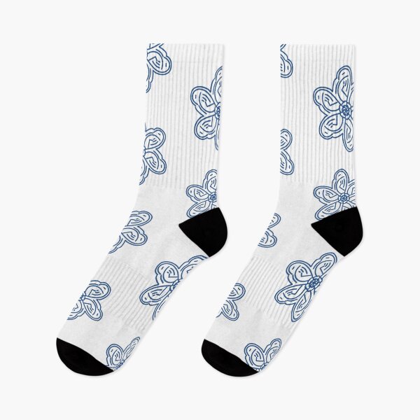 Item preview, Minimalist Line Art Flower - Butter Yellow & Navy Blue designed and sold by NinaVibeStudio.