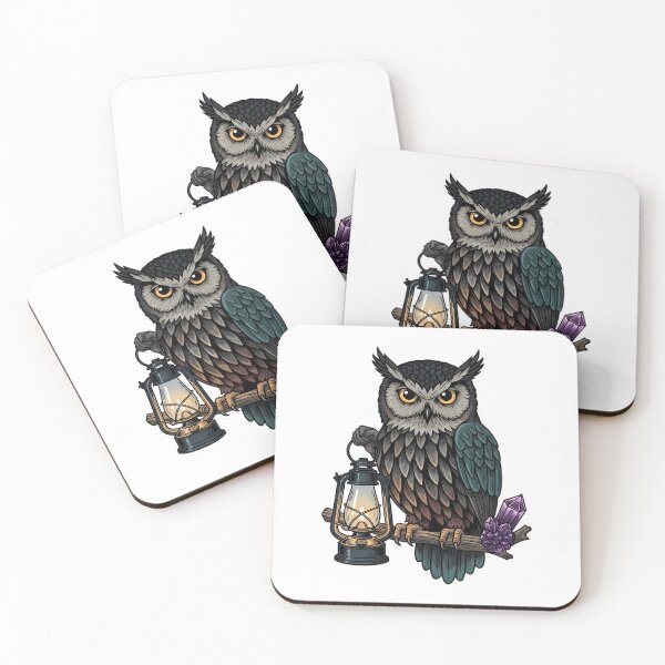 Item preview, Amethyst Crystal Owl Dark Camping Lantern Gift designed and sold by IllumeInk.