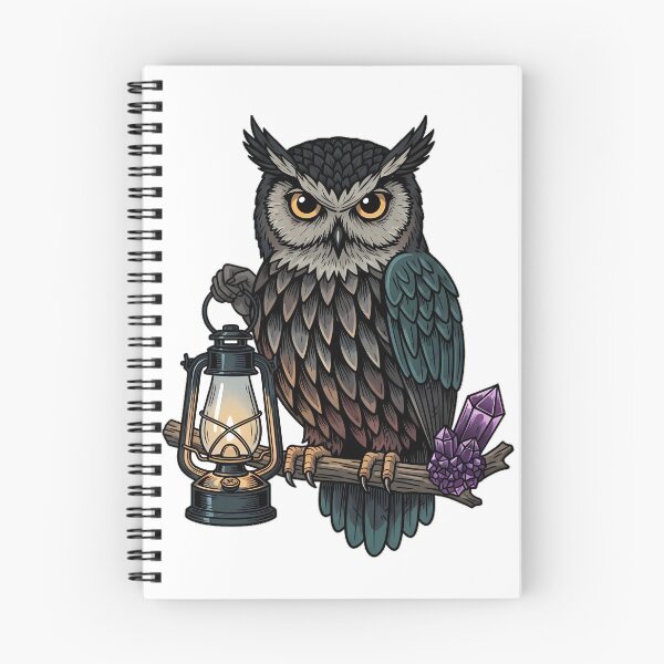Item preview, Amethyst Crystal Owl Dark Camping Lantern Gift designed and sold by IllumeInk.