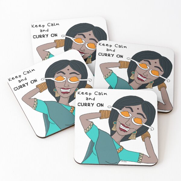 Item preview, Keep Calm and Curry On – Funny Spicy Girl Pun designed and sold by MyxaART.