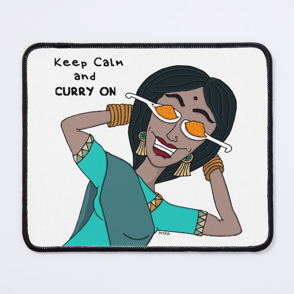 Item preview, Keep Calm and Curry On – Funny Spicy Girl Pun designed and sold by MyxaART.