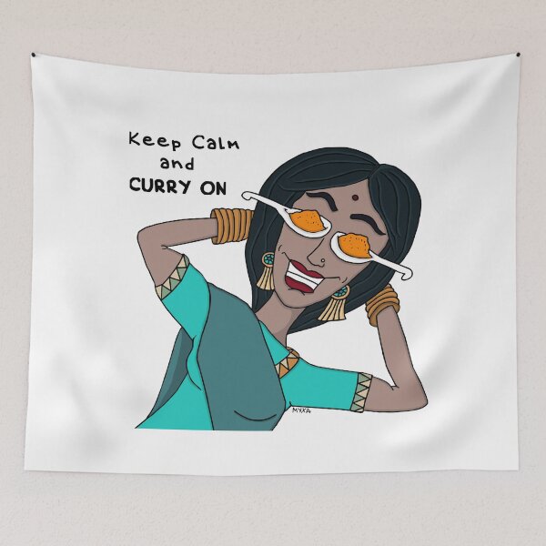 Item preview, Keep Calm and Curry On – Funny Spicy Girl Pun designed and sold by MyxaART.