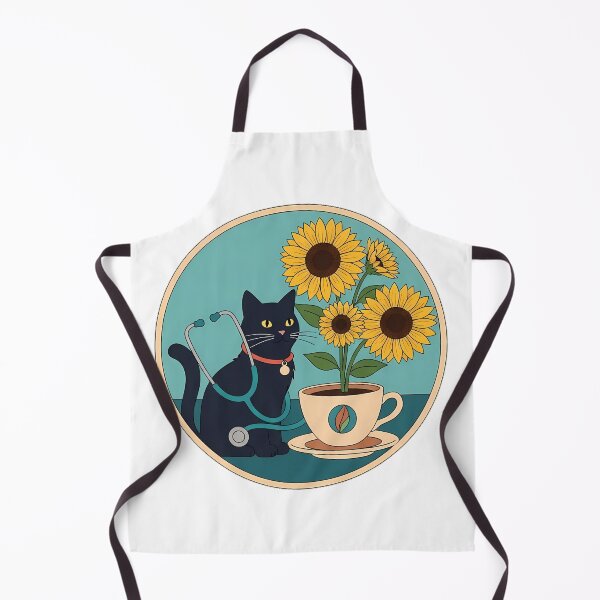 Item preview, Sunflower Ribbon Black Cat Stethoscope Coffee Cup Gift designed and sold by pumsquare.