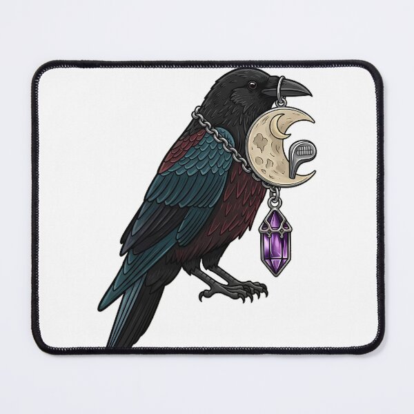 Item preview, Amethyst Crystal Crow Moonlit Golf Charm Gift designed and sold by IllumeInk.