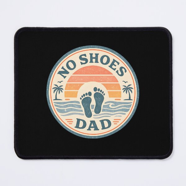 Item preview, Vintage No Shoes Dad Beach Sunset T-Shirt Retro Ocean Waves Barefoot Design designed and sold by FestivityFinds.