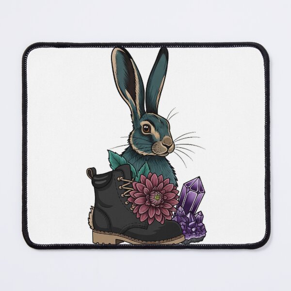 Item preview, Amethyst Crystal Hare Black Dahlia Hiking Boot Gift designed and sold by IllumeInk.
