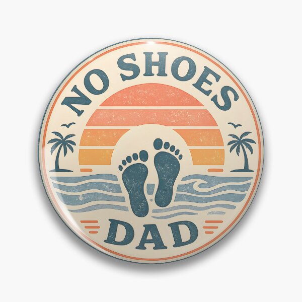 Item preview, Vintage No Shoes Dad Barefoot Beach Sunset Sticker Retro Ocean Waves designed and sold by FestivityFinds.