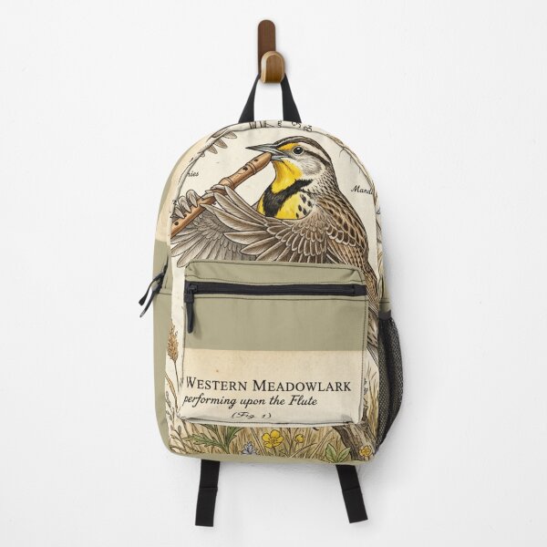 Item preview, Western Meadowlark Playing Flute – Funny Bird Illustration designed and sold by Comfort-shirt.