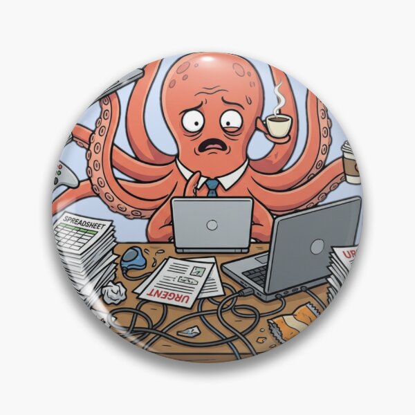Item preview, Overworked Office Gamer Octopus designed and sold by ChaosNest.