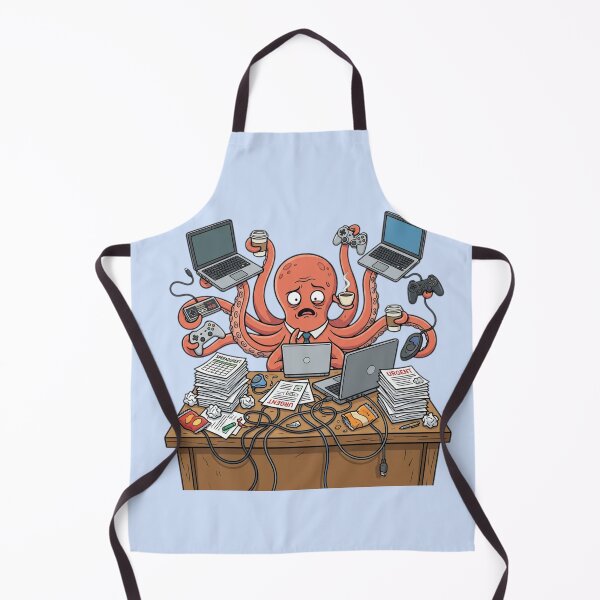 Item preview, Overworked Office Gamer Octopus designed and sold by ChaosNest.