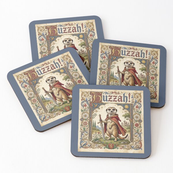 Item preview, Huzzah Meerkat Medieval Manuscript – Cute Knight Art T-Shirt designed and sold by Comfort-shirt.