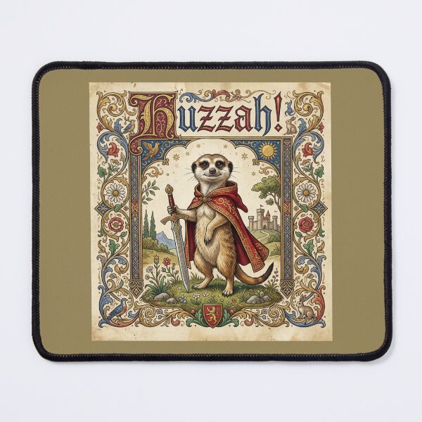 Item preview, Huzzah Meerkat Medieval Manuscript – Cute Knight Art T-Shirt designed and sold by Comfort-shirt.