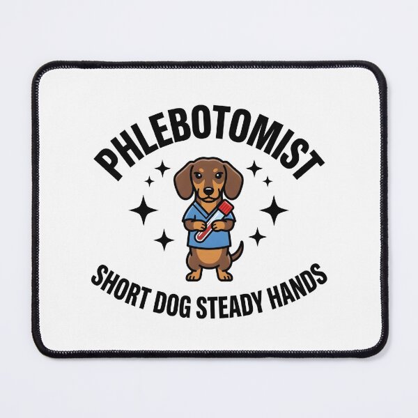 Item preview, Funny Dachshund Phlebotomist Nurse Gift – Short Dog Steady Hands Cute Medical Lab Tech Week Design designed and sold by ClinicalHubs.