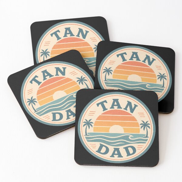 Item preview, Vintage Tan Dad Sunset Beach Sticker Retro Ocean Waves Palm Trees designed and sold by FestivityFinds.