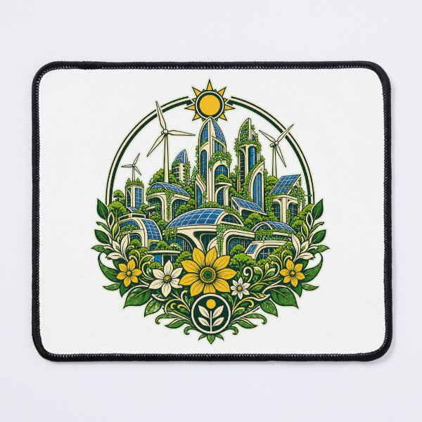 Item preview, The Solar Circle - Solar Punk Art style Badge designed and sold by Unpredictable Fat Cat.
