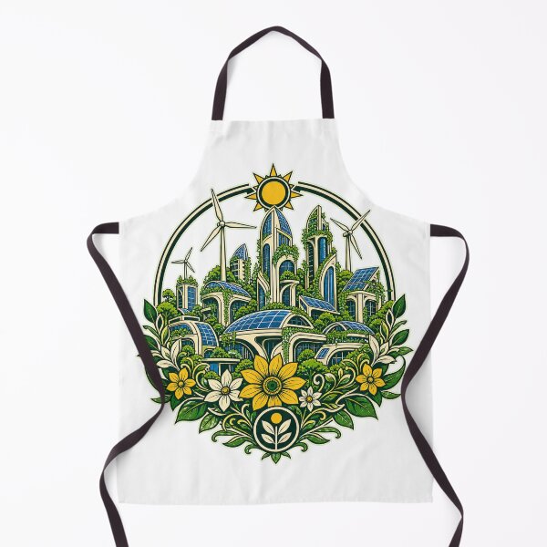 Item preview, The Solar Circle - Solar Punk Art style Badge designed and sold by Unpredictable Fat Cat.