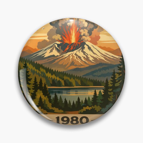 Item preview, 1980 - Mount St. Helens Retro Nature Poster T-Shirt designed and sold by Comfort-shirt.