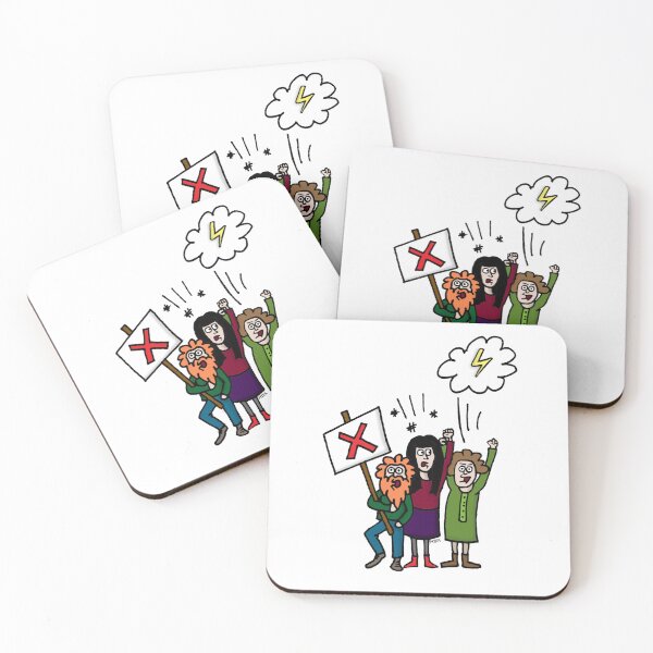 Item preview, Angry Protesters Trio – Funny Quirky People Art designed and sold by MyxaART.