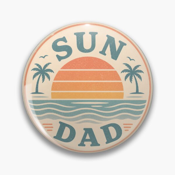 Item preview, Vintage Sun Dad Sunset Beach Sticker Retro Ocean Waves Palm Trees designed and sold by FestivityFinds.