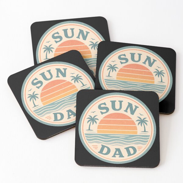 Item preview, Vintage Sun Dad Sunset Beach Sticker Retro Ocean Waves Palm Trees designed and sold by FestivityFinds.