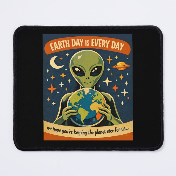 Item preview, Earth Day Alien– Retro Mid Century Space Illustration designed and sold by Comfort-shirt.