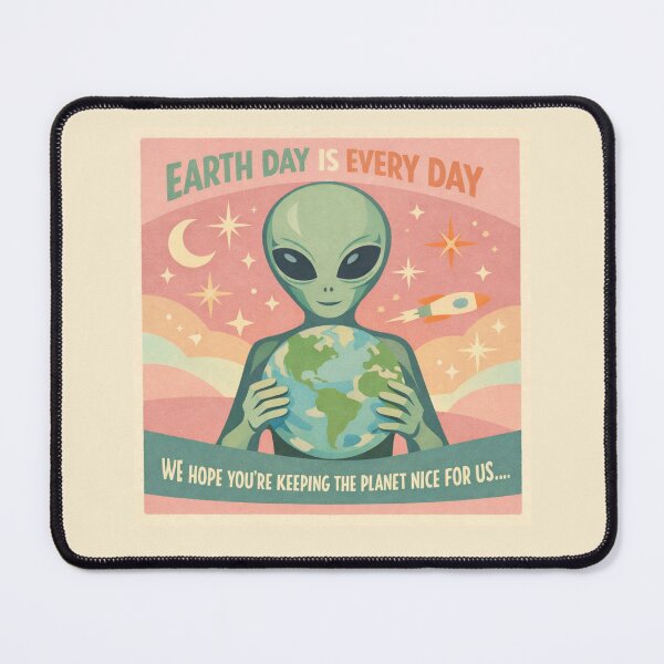 Item preview, Alien Earth Day – Retro Mid Century Space Illustration designed and sold by Comfort-shirt.