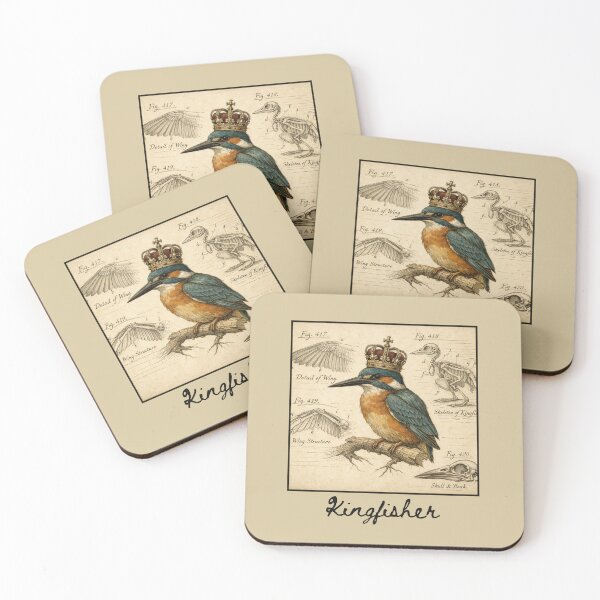 Item preview, Kingfisher - Vintage Anatomy Illustration – Crowned Bird Study designed and sold by Comfort-shirt.