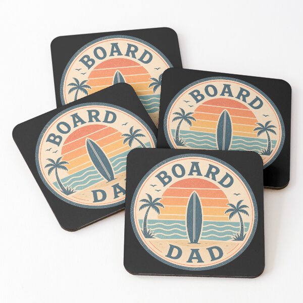 Item preview, Vintage Board Dad Surfboard Sunset Beach Sticker Retro Palm Tree Ocean Vibes designed and sold by FestivityFinds.