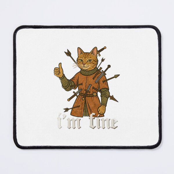 Item preview, I’m Fine Medieval Cat Meme – Funny Knight Cat T-Shirt, Dark Humor Cat Meme, Sarcastic Medieval Art Design designed and sold by chrstnslts.