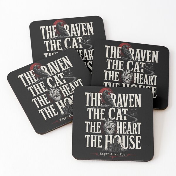 Item preview, The Raven The Cat The Heart The House Edgar Allan Poe designed and sold by Fenay Designs.