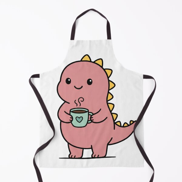 Item preview, Kawaii Pink Dinosaur Coffee Time designed and sold by seven things shop.