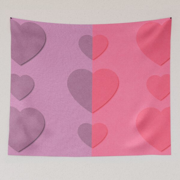 Item preview, Pink Split Tone Heart Pattern Aesthetic designed and sold by IntelliMindDesigns.