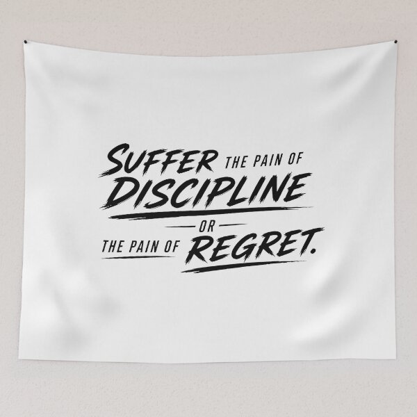 Artikelvorschau, Motivation Quote Typography | Suffer the pain of discipline entworfen und verkauft von Nyra Studio.