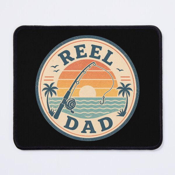 Item preview, Vintage Reel Dad Fishing Sunset Beach T-Shirt Retro Ocean Palm Trees Design designed and sold by FestivityFinds.