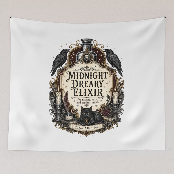 Item preview, Midnight Dreary Elixir Edgar Allan Poe Raven Gothic Design designed and sold by Fenay Designs.