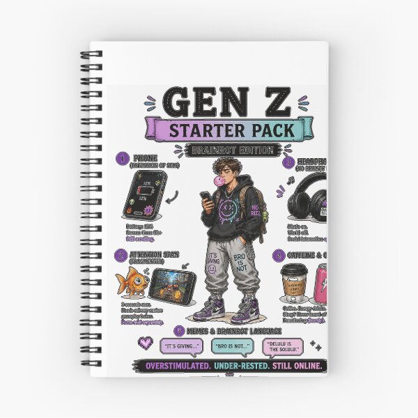 Item preview, Gen Z Starter Pack Meme – Brainrot Edition Funny Internet Culture Design designed and sold by Airimo.