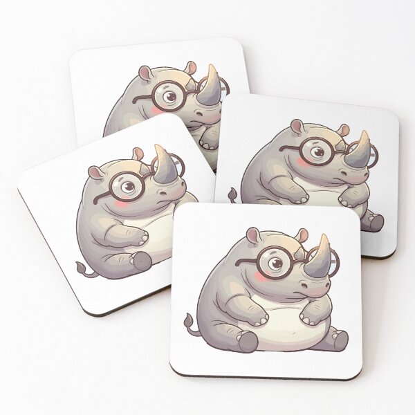 Item preview, Near Sighted Chubby Unicorn Funny Rhinoceros With Glasses designed and sold by Petzzz.