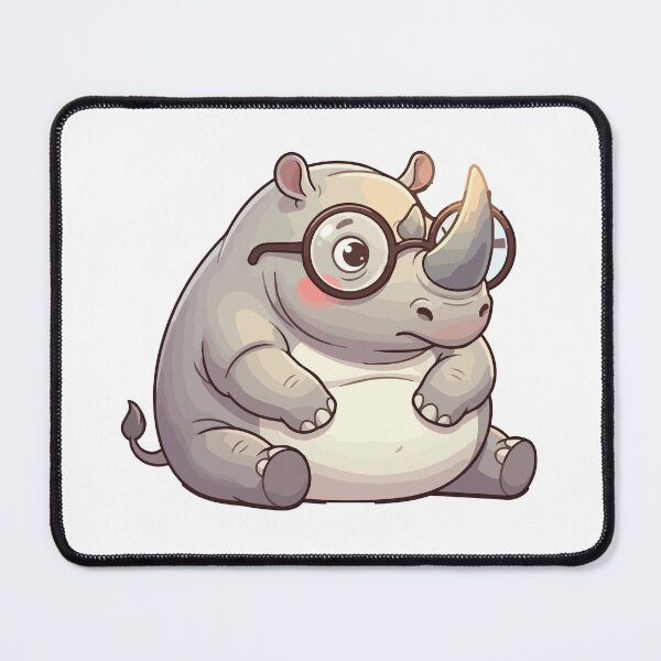 Item preview, Near Sighted Chubby Unicorn Funny Rhinoceros With Glasses designed and sold by Petzzz.