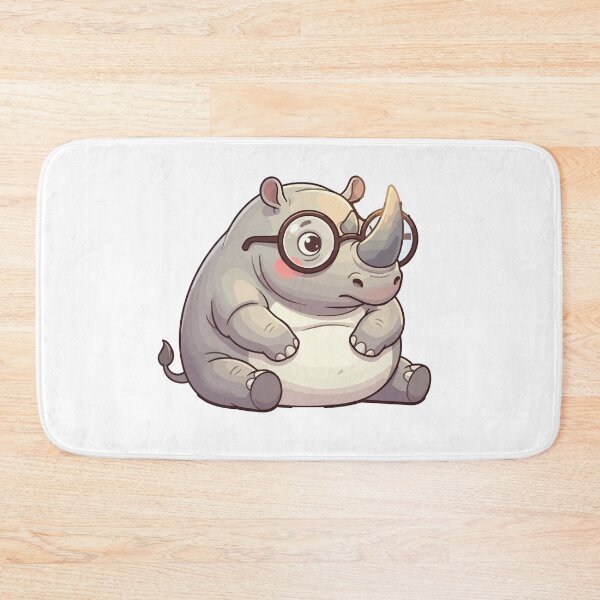 Item preview, Near Sighted Chubby Unicorn Funny Rhinoceros With Glasses designed and sold by Petzzz.