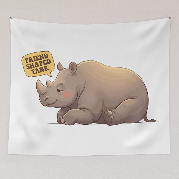 Item preview, Friend Shaped Tank Funny Chubby Unicorn Rhinoceros designed and sold by Petzzz.